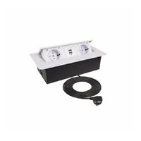 Выдвижной удлинитель NOVA USB, 2 розетки, 2xUSB, белый AKS 85089