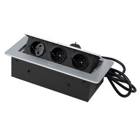 Выдвижной удлинитель NOVA, 3 розетки, алюминий AKS 78892