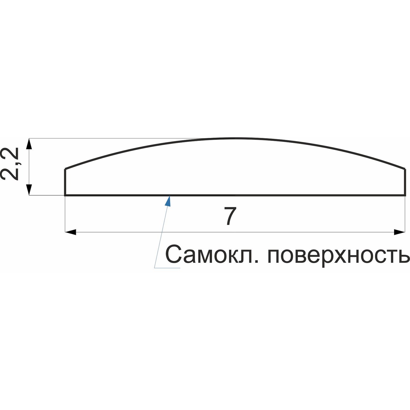 Декор мебельный L 2м, хром РП AKS 13395