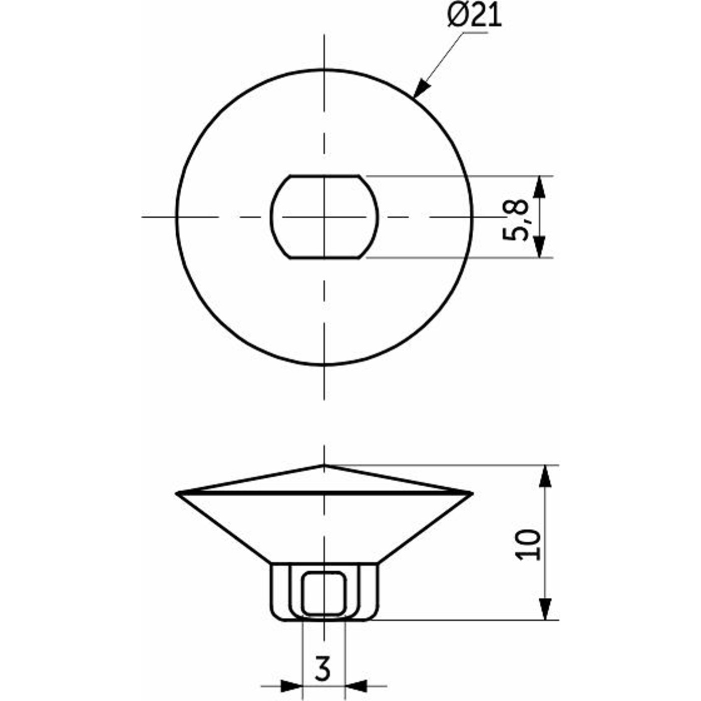 Пуговица меб. Пластик 20мм литое крепление AKS 79585