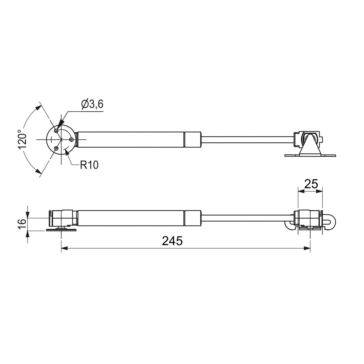 Газлифт барный 80N белый AKS PLUS 64749