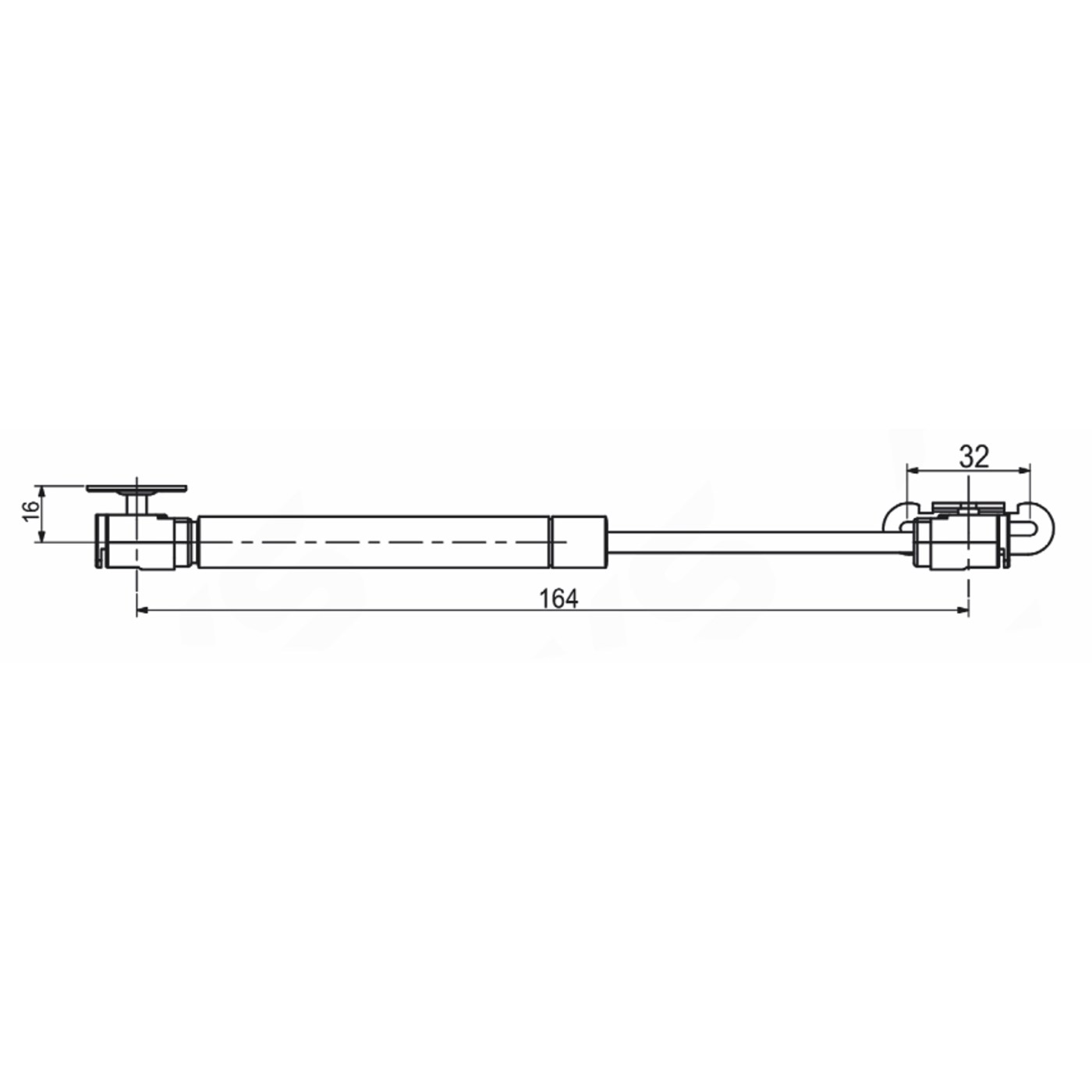 Газлифт 80N короткий, серый AKS 22040