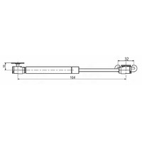 Газлифт 80N короткий, серый AKS 22040