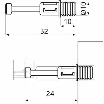 Шток эксцентрика распорный 10*24 (1уп.1тыс.шт.) AKS 75927