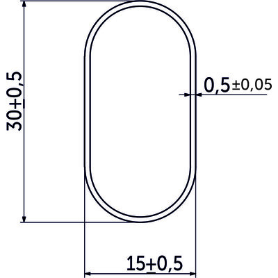 Труба овальная L-3000 (30*15*0.5) Хром вес. 0,81 кг. AKS 77858