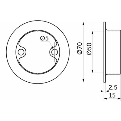 Крепление трубы d50мм к столешнику Z-184/C (скрытое крепление), хром AKS  12124