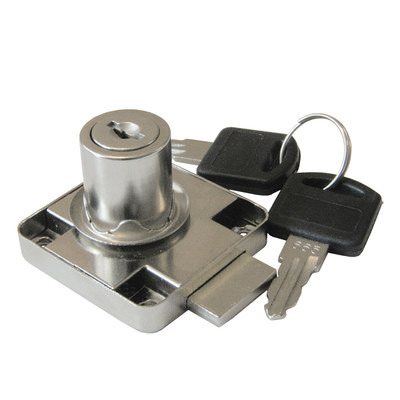 Замок прямоугольный МФ D19х22 LOCK.138.CR Хром (12/240)