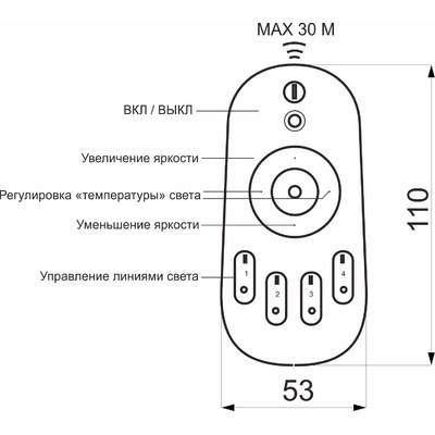 Пульт RF Bicolor для управления Bicolor лентой AKS 81798