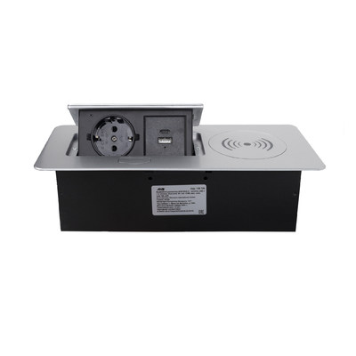 Выдвижной удлинитель NOVA 5, 1 розетка, USB A + C, wireless, алюминий AKS 108729