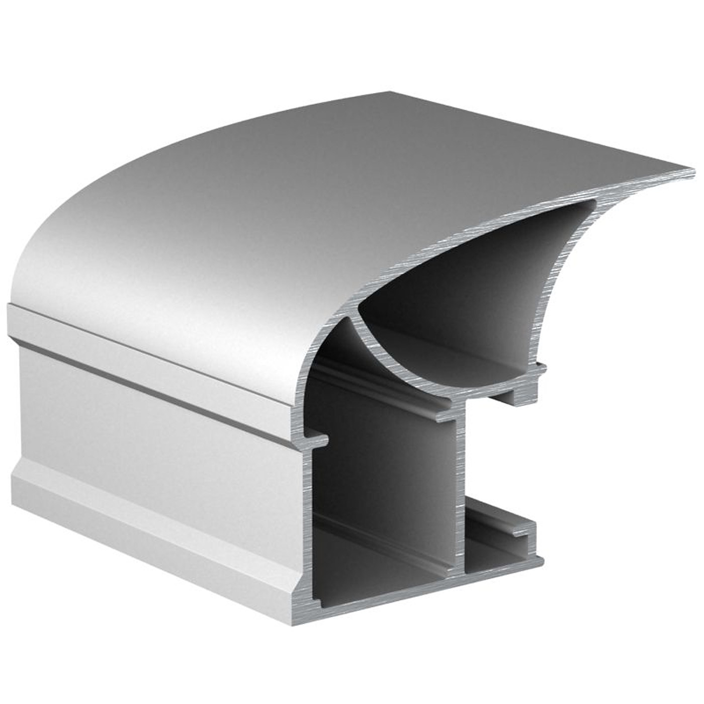 Профиль вертик. алюм. Асимметрич. Лагуна Серебро ( 5.4 х 1,0 ) АВД-0502