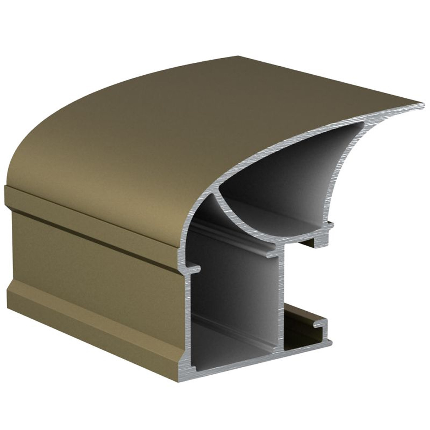 Профиль вертик. алюм. Асимметрич. Лагуна Шампань ( 5.4 х 1,0 ) АВД-0502