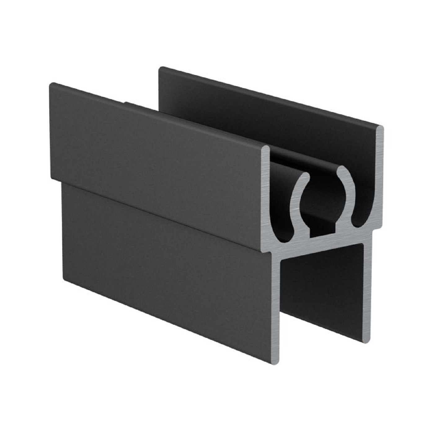 Профиль горизонт. верхний (верхняя рамка) RAL9005 ЧЕРНЫЙ МУАР (6,0)АВД-0607