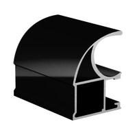 Профиль вертик. алюм. Асимметрич. RAL 9005 ЧЕРНЫЙ глянец  ( 5.4 )АВД-0527