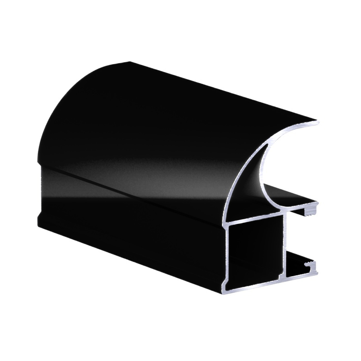 Профиль вертик. алюм. Асимметрич. RAL 9005 Slim ЧЕРНЫЙ глянец  ( 5.4 ) АВД-0564