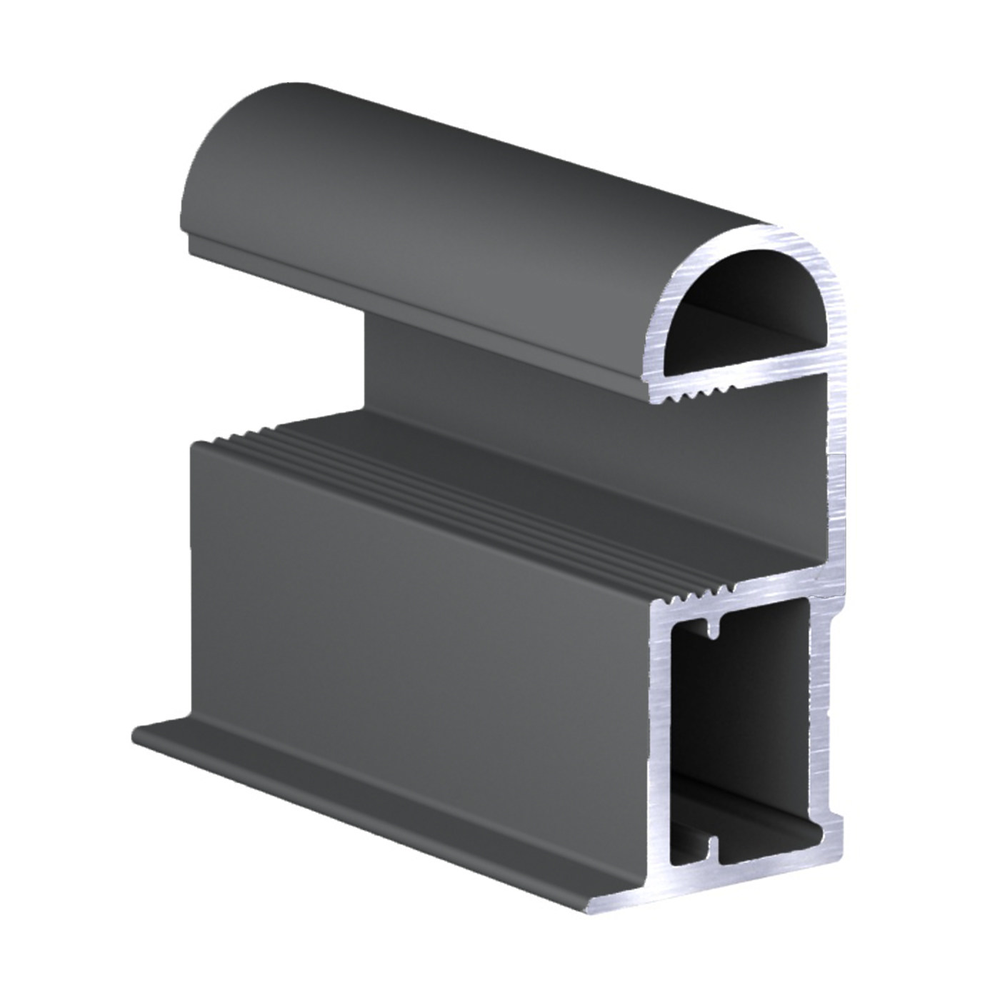 Профиль вертик. алюм. Асимметрич. RAL 7012 Slim АНТРАЦИТ матовый ( 5.4 )АВД-0580