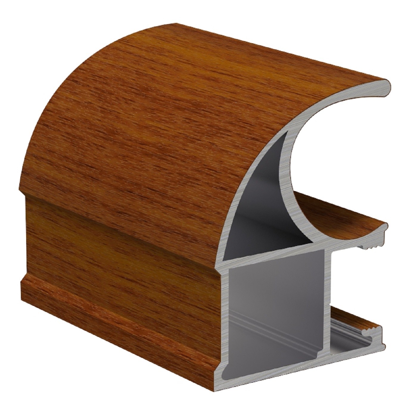 Профиль Дуб золотой (Орех) вертикальный асимметричный облегченный 5,4