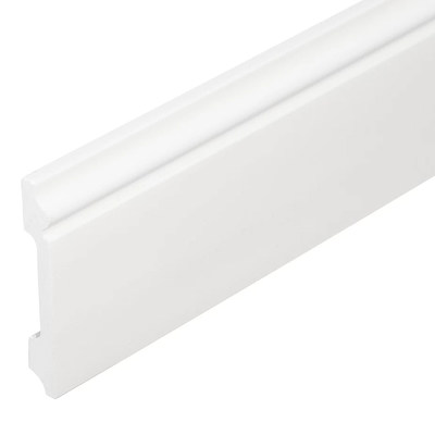 Плинтус напольный  01/80, белый 2,4м из полимера ультравысокой плотности