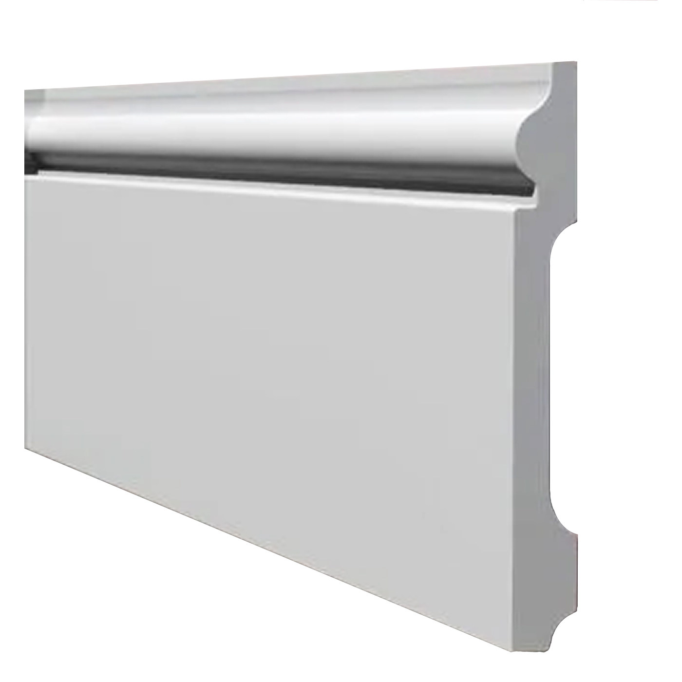 Плинтус напольный  04/120, белый 2,4м из полимера ультравысокой плотности