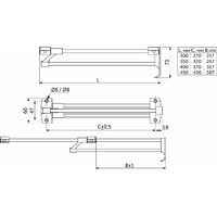 Вешалка выдвижная L300мм, хром/черная (1уп20/80шт) AKS 12941