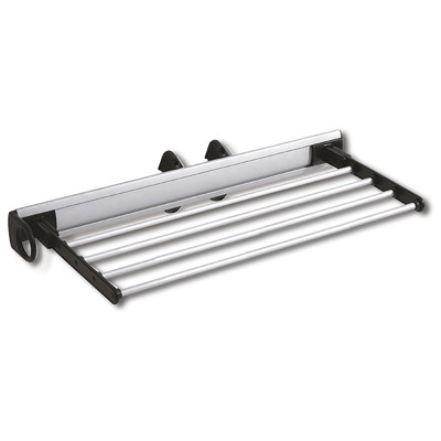 Выдвижная вешалка L-450 для брюк крепл.бок./левое, хром/черный AKS 22693