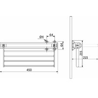 Выдвижная вешалка L-450 для брюк крепл.бок./левое, хром/черный AKS 22693