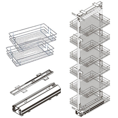 Корзина Карго-макси 300мм с шариковыми напр. верх+низ, полного выдвижения с доводчиком KPTJ012D AKS 20894