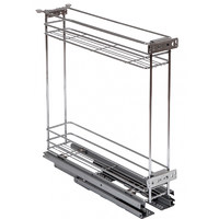 Корзина Карго-мини 2-ур. 150мм на направляющих скр. монтажа с доводчиком, 3D-регул. AKS 36027