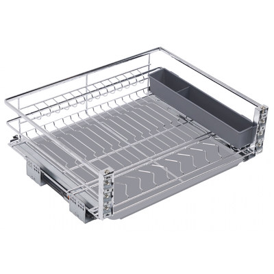 Корзина выдвижная с сушкой 80 с доводчиком, хром AKS 17018
