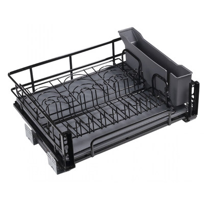 Корзина выдвижная с сушкой 60, с довод., цвет черный AKS 90621