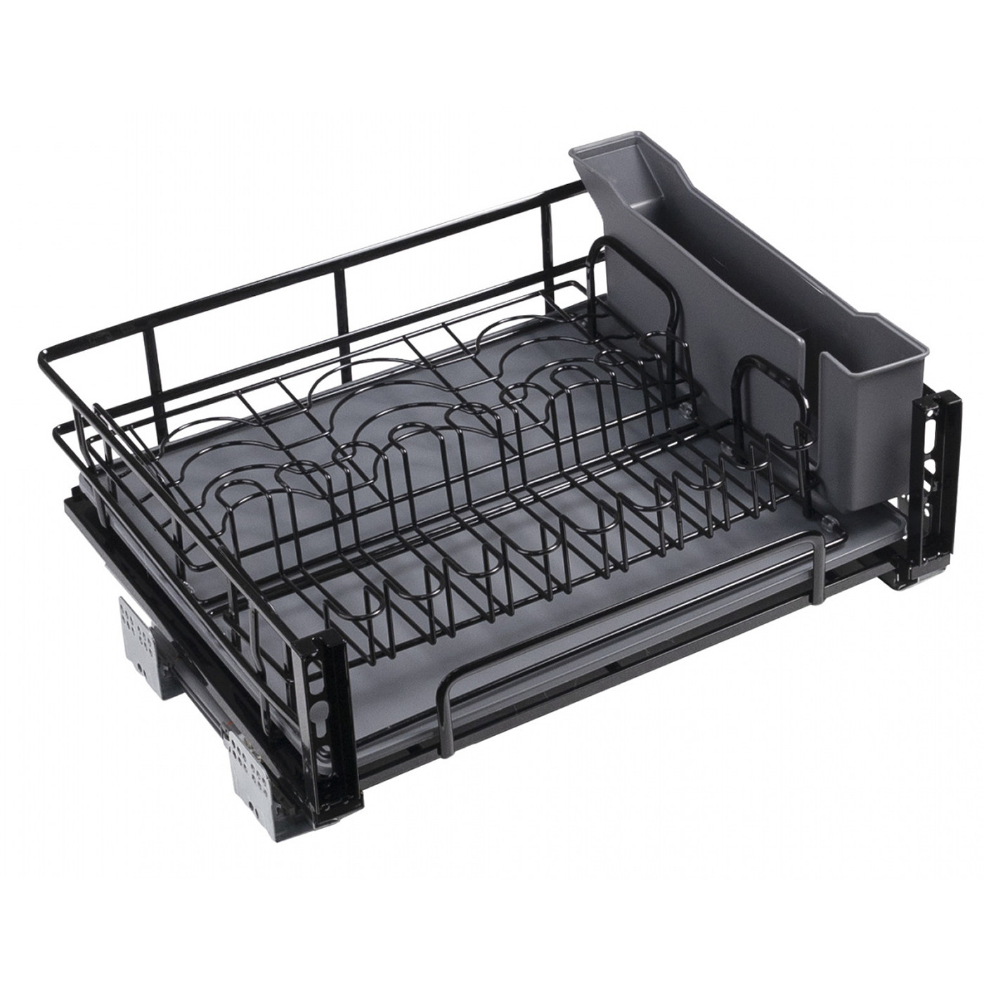 Корзина выдвижная с сушкой 60, с довод., цвет черный AKS 90621