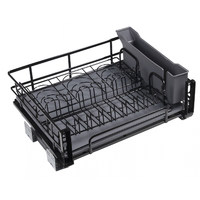 Корзина выдвижная с сушкой 60, с довод., цвет черный AKS 90621