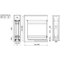 Корзина Карго 20/2 с направляющей скр.монтажа с доводчиком, нижн.кр, хром, 3D-регул. NORWIG AKS 36028