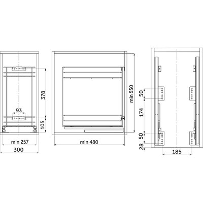 Корзина карго 300 NORWIG крепл.нижнее, скрытый монт. хром AKS 36029