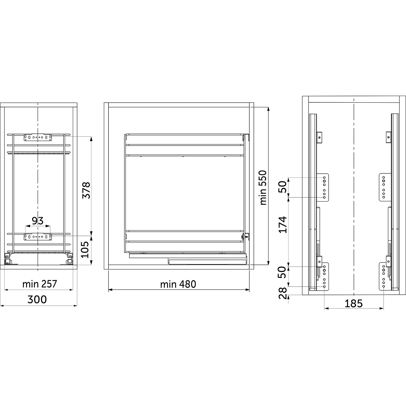 Корзина карго 300 NORWIG крепл.нижнее, скрытый монт. хром AKS 36029
