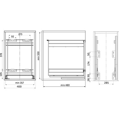 Корзина Карго 40/2 с направляющей скр.монтажа с доводчиком, нижн.кр, хром, NORWIG AKS 72261