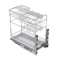 Корзина Карго-органайзер 30 FLAT LINE на направляющих скр.монт., хром AKS 105210