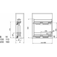 Корзина Карго 20 с направляющей скр.монтажа, правая, графит (2ур) РП AKS 89646