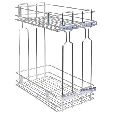Корзина Карго 20 БЕЗ НАПРАВЛЯЮЩИХ боковая/универсальная (2ур), глубина 300мм, хром AKS 73010