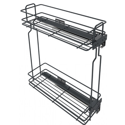 Корзина Карго 20/2 с направляющей скр.монтажа с доводчиком,боковая, левая, графит Weixpol AKS 89645