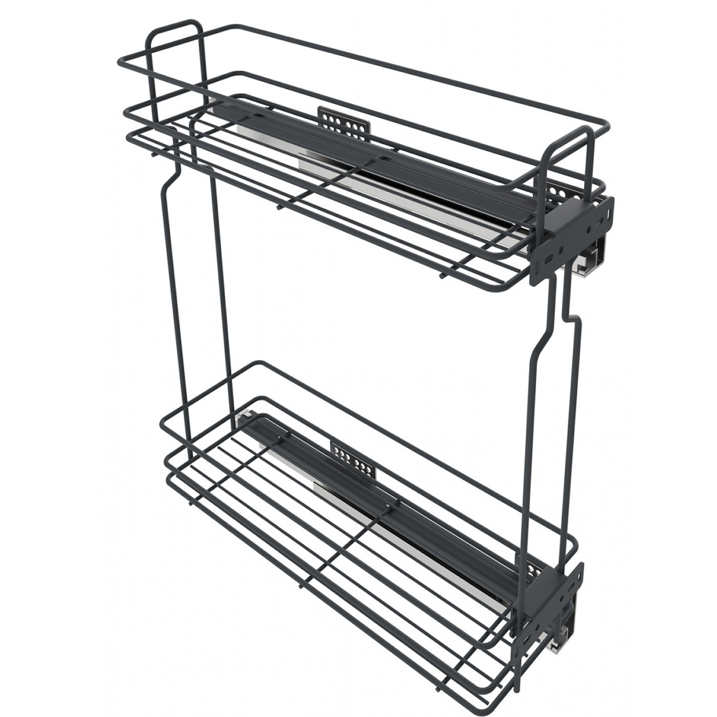 Корзина Карго 20/2 с направляющей скр.монтажа с доводчиком,боковая, левая, графит Weixpol AKS 89645