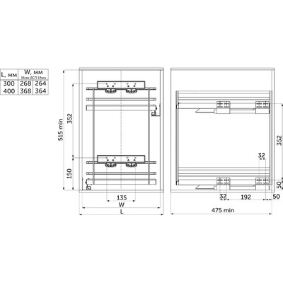 Корзина Карго 300 FOCUS крепл.нижнее, графит PRIME by AKS 112512