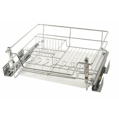 Корзина-сушка кух. 600мм, крепление к фасаду, направл. скрытого монтажа, довод, хром LS1/600C/D-E