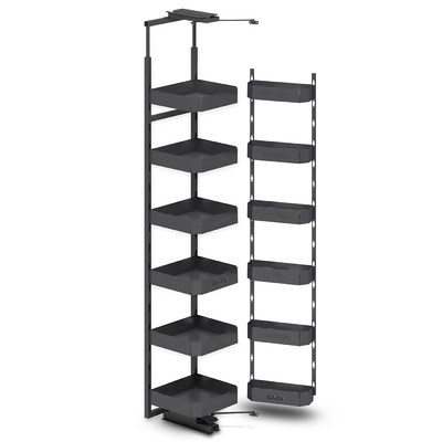 Выдвижная колонна EVA Dark Side, 6+6 полок, в базу 450мм, плав.закрывание, H1920-2220, графит 00-00004149