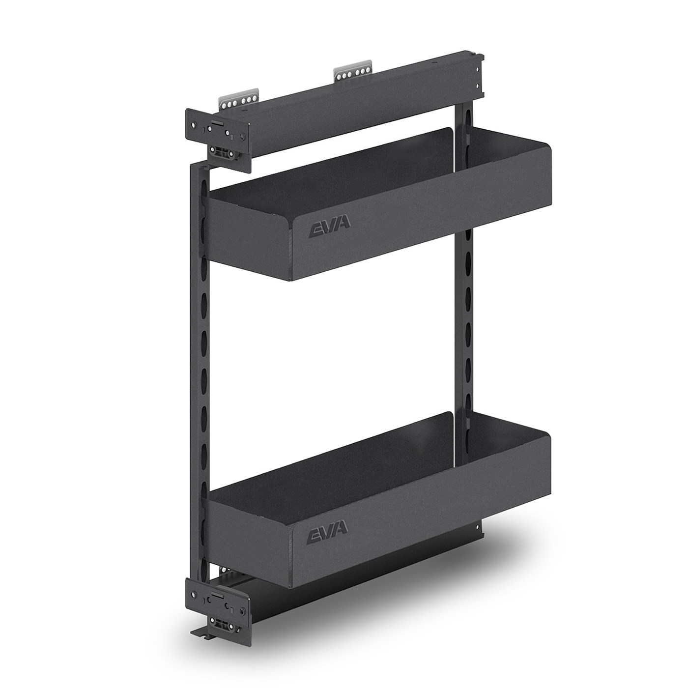 Двухуровневая корзина EVA Dark Side, в базу 150мм, плав.закрывание, левая, графит (уп1 шт) 00-00004150