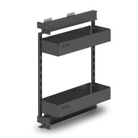 Двухуровневая корзина EVA Dark Side, в базу 150мм, плав.закрывание, левая, графит (уп1 шт) 00-00004150