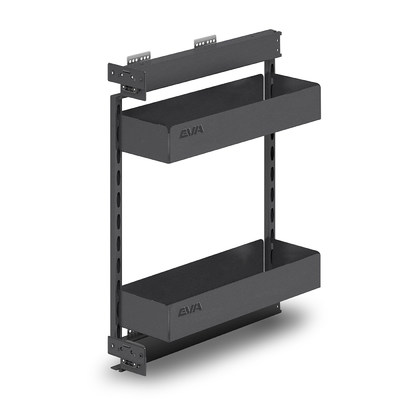 Двухуровневая корзина EVA Dark Side, в базу 200мм, плав.закрывание, левая, графит (уп1 шт) 00-00004152