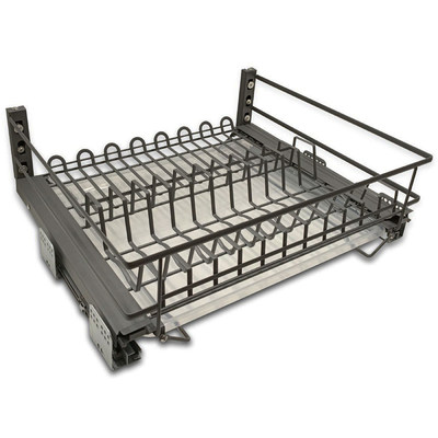 Корзина-посудосушитель выдвижная EVA Dark Side, в базу 800, плав.закрывание, графит (уп1 шт) 00-00004161