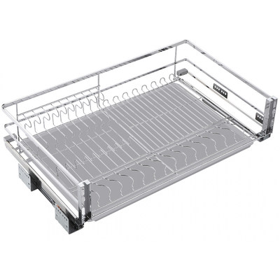 Корзина Сушка 700мм в нижнюю базу скрытого монтажа, довод, FLAT LINE нерж.сталь, хром AKS 95550