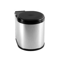 Корзина для мусора 14 л. хром AKS 17292