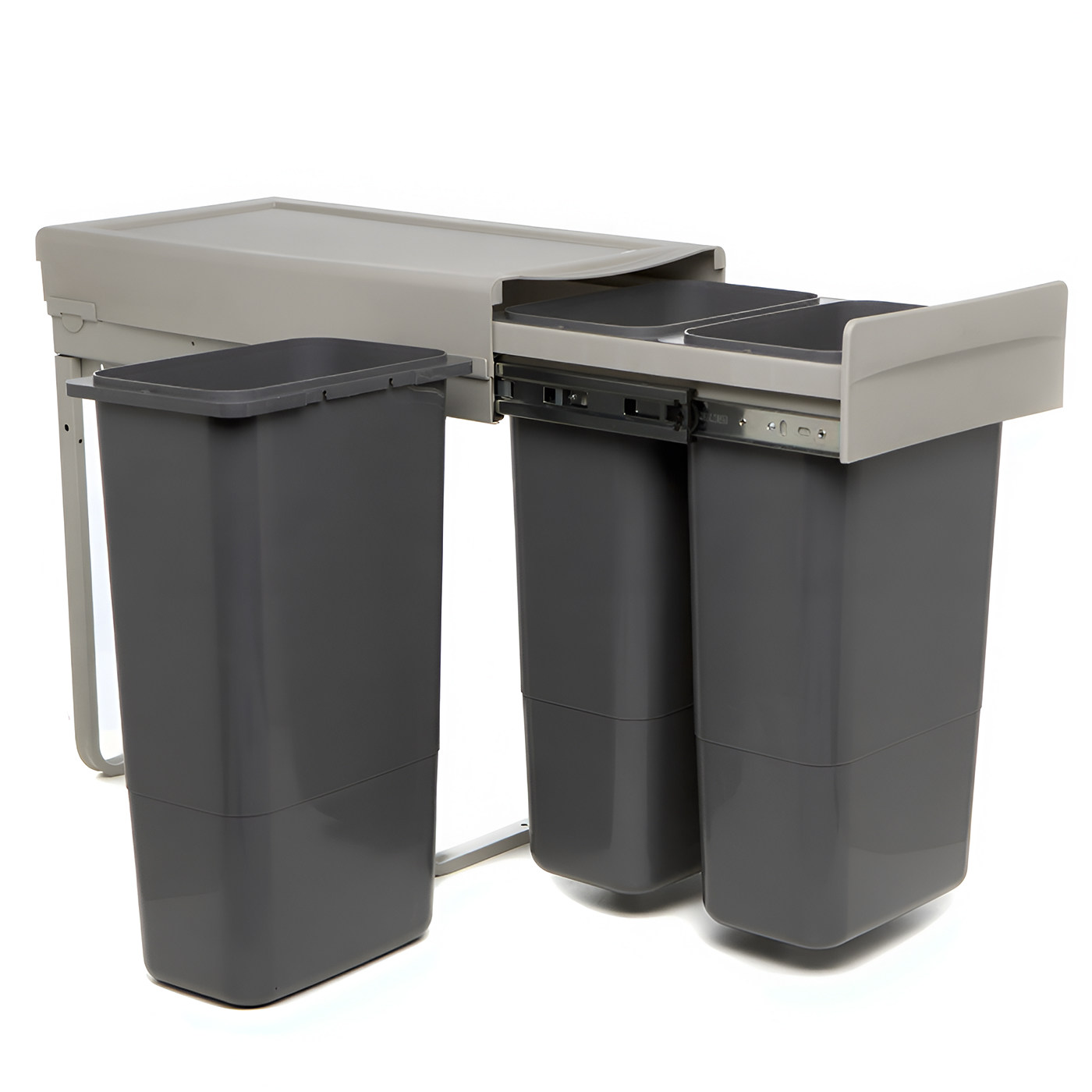 Корзина д/мусора выдвиж.3*9 л (фасад 300мм) направл. с довод., серый REJS AKS 111221 (снят с пр-ва)